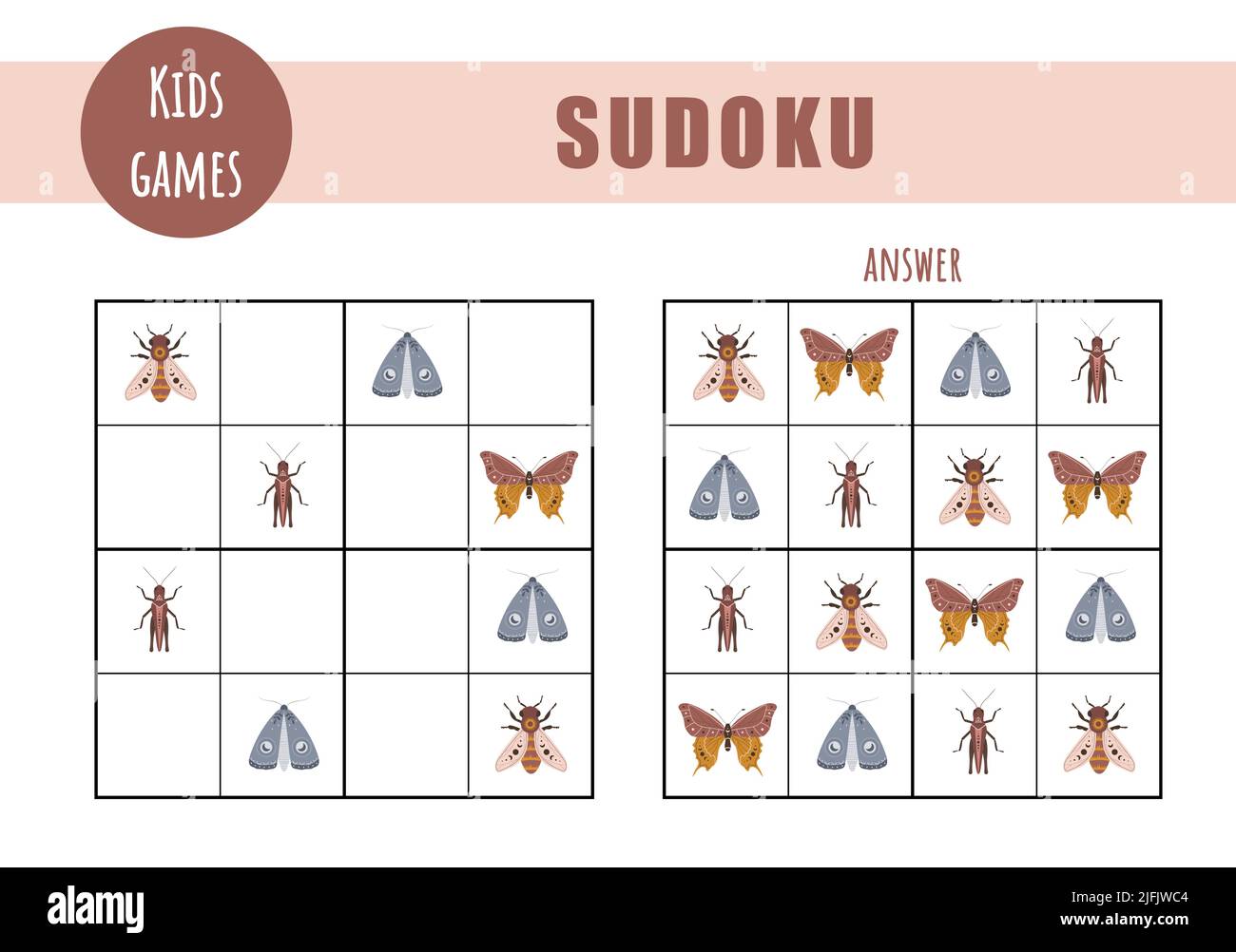 Sudoku Para Ni os Hoja De Actividades Para Ni os Juego De Puzzle Con 