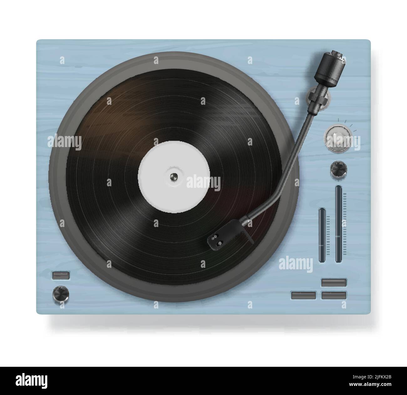 Grabadora de vinilo. DJ materia de música vintage realista phonograph tocadiscos tocadiscos equipo de sonido decente vector plantillas Ilustración del Vector