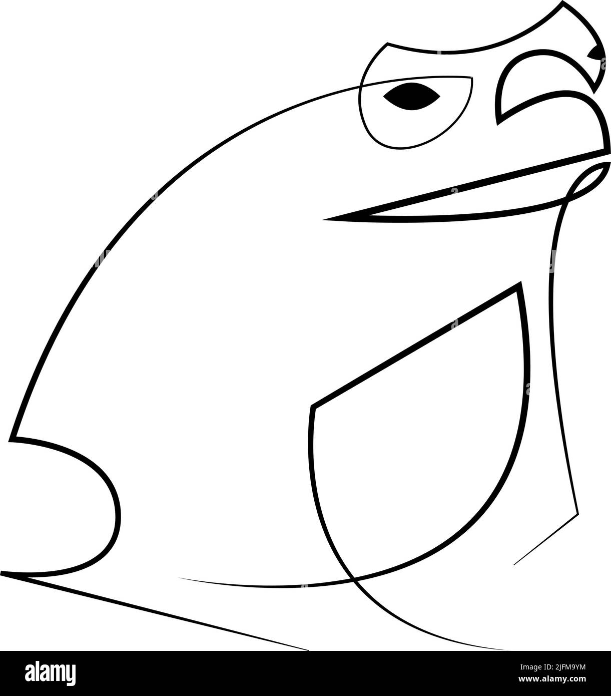 Logotipo de Frog. Dibujo lineal de rana animal. Diseño de línea de sapo. Ilustración vectorial Ilustración del Vector