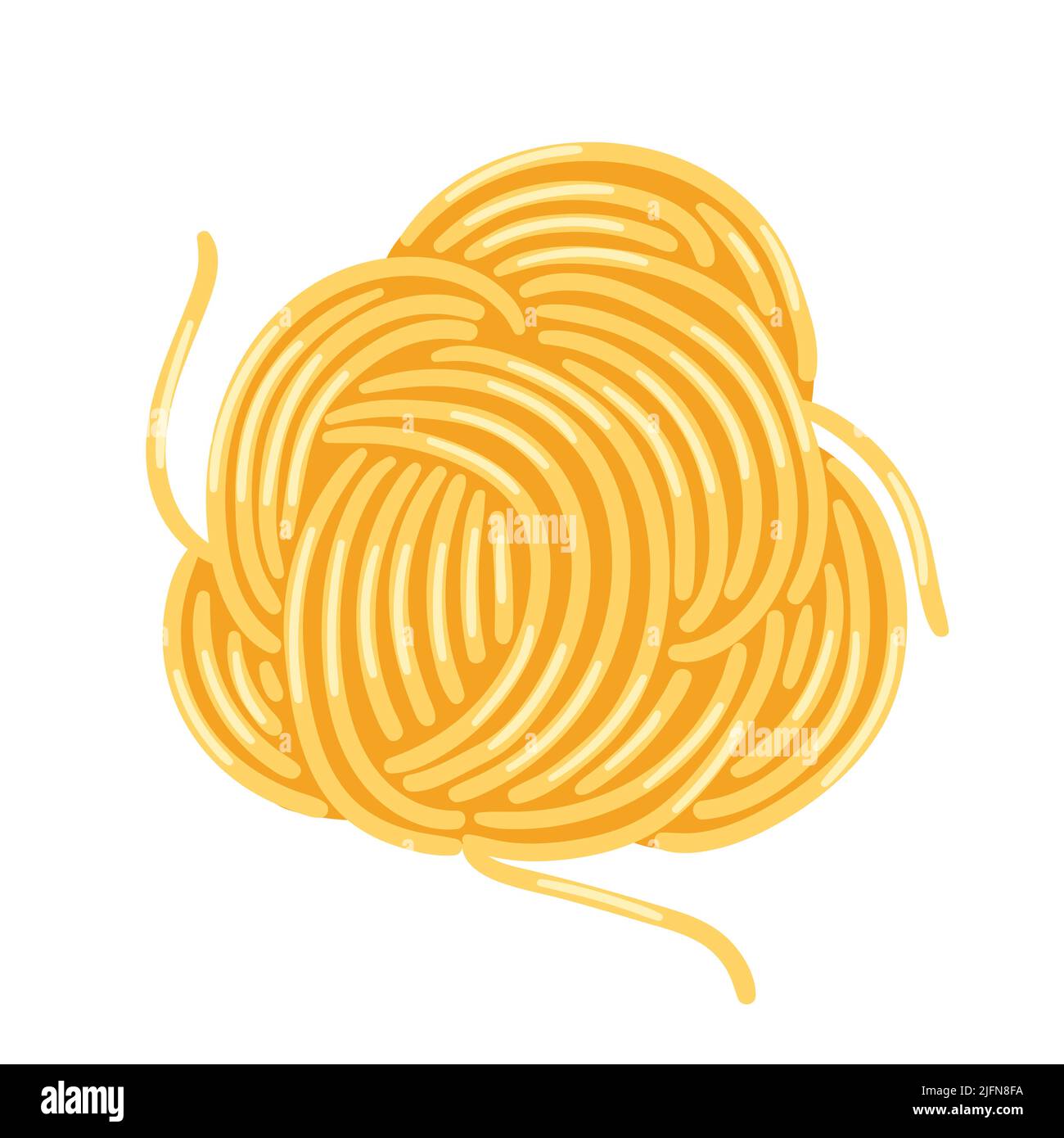 Ilustración de espaguetis de pasta italiana. Imagen culinaria para el menú de cafés y restaurantes. Ilustración del Vector