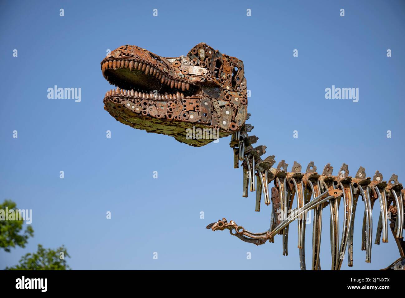 El Centro Británico de Hierro, Exposición/Escultura Tyrannosaurus Rex Foto de stock