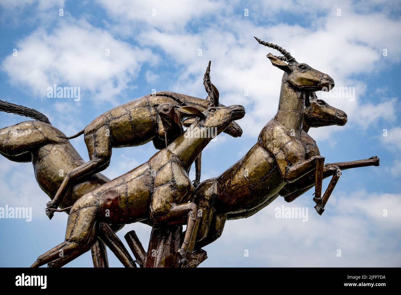 El Centro Británico de Hierro, Antelope Huying Exhibition/Sculpture Foto de stock