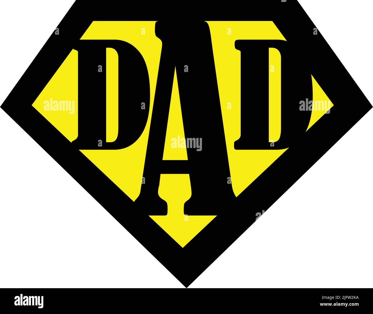 Ilustración vectorial de un logotipo amarillo y negro de super papá para el  Día del Padre Imagen Vector de stock - Alamy