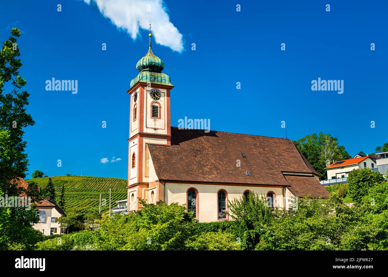 Iglesia de San Leodegar en Bad Bellingen - Baden-Wuerttemberg, Alemania Foto de stock