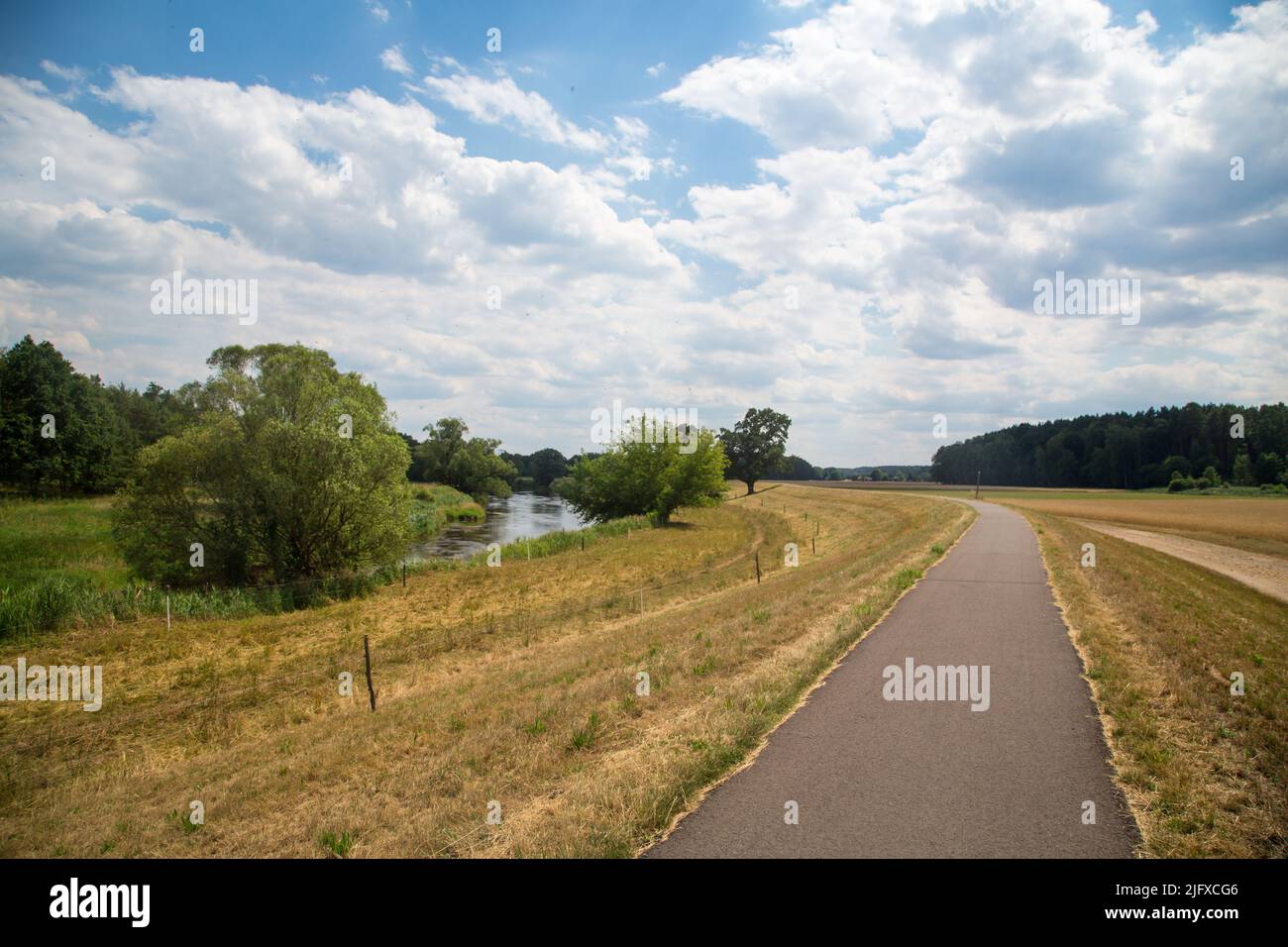 Ruta ciclista Oder-Neisse, Lusatia, Alemania Foto de stock
