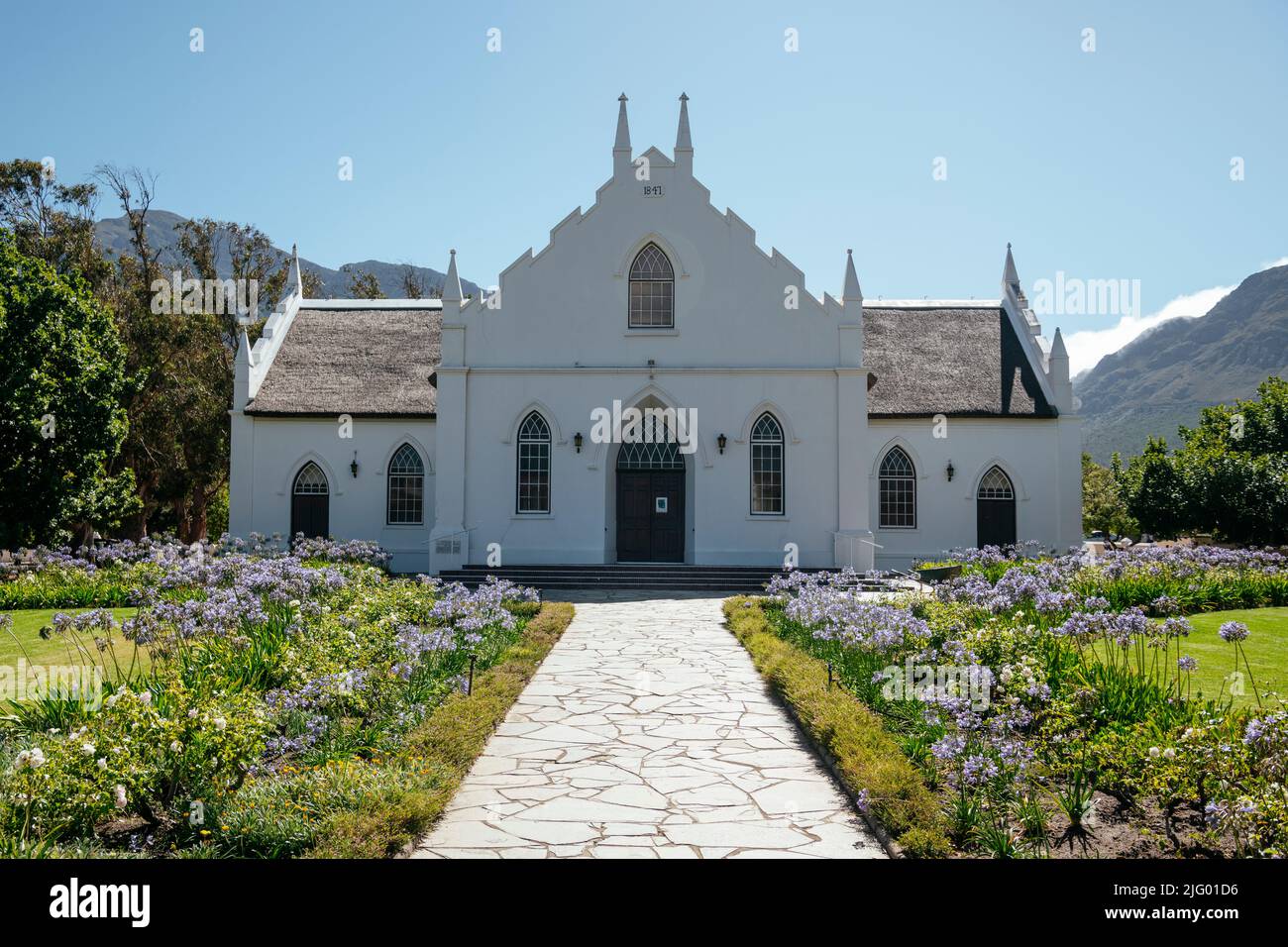 Arquitectura holandesa del Cabo, Franschhoek, Cabo Occidental, Sudáfrica, África Foto de stock