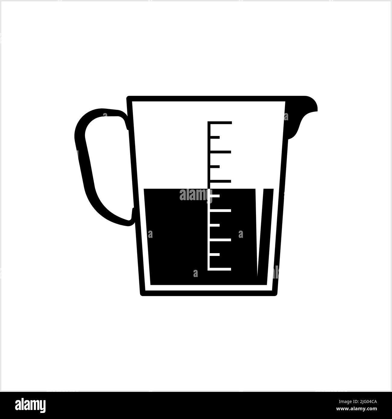 Imagen vectorial de un vaso medidor de cocina para líquidos y productos a  granel artículos de cocina