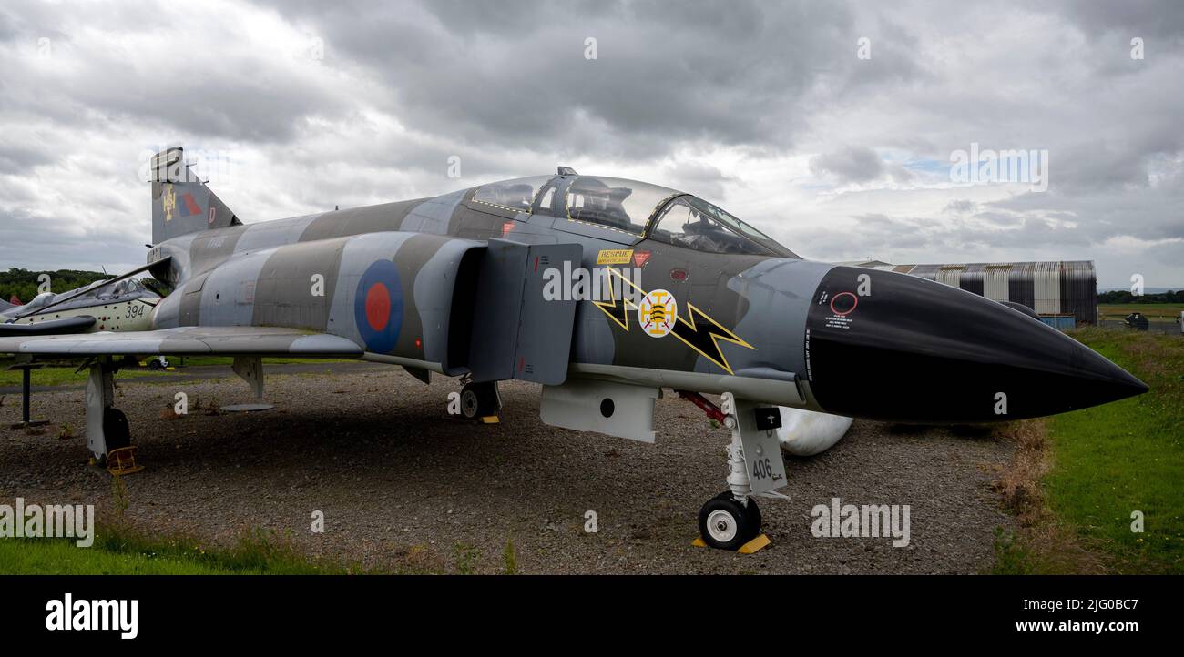 RAF Phantom FGR2 XV406 en el Museo de Aviación de Solway Foto de stock