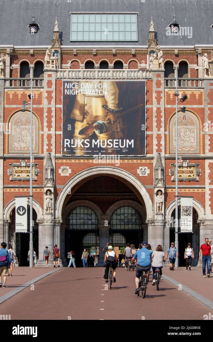 El exterior del Rijksmuseum de Ámsterdam. Foto de stock
