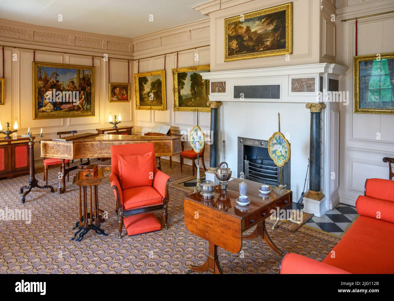 The Queen's Drawing Room en Kew Palace, Kew Gardens, Richmond, Londres, Inglaterra, REINO UNIDO Foto de stock