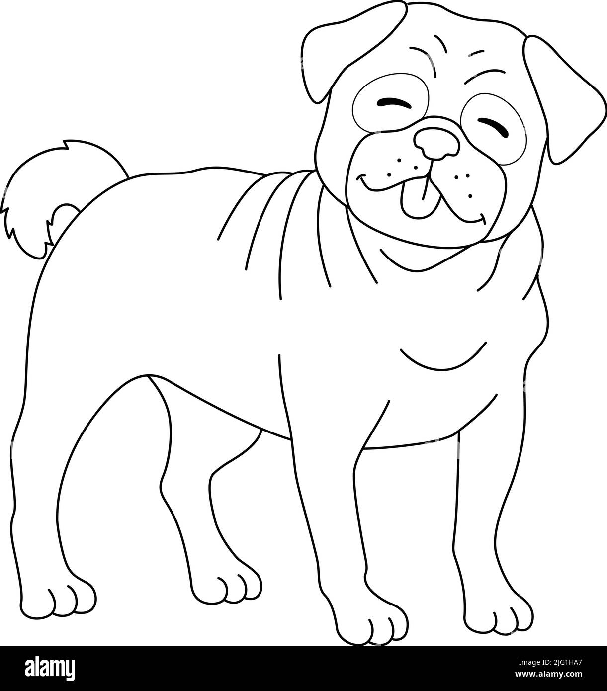 Pug drawing Imágenes de stock en blanco y negro - Alamy