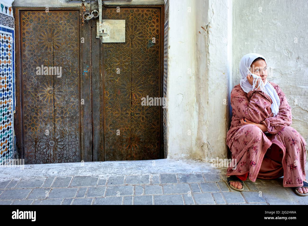 Meknes Marruecos. La vida en el zoco Foto de stock