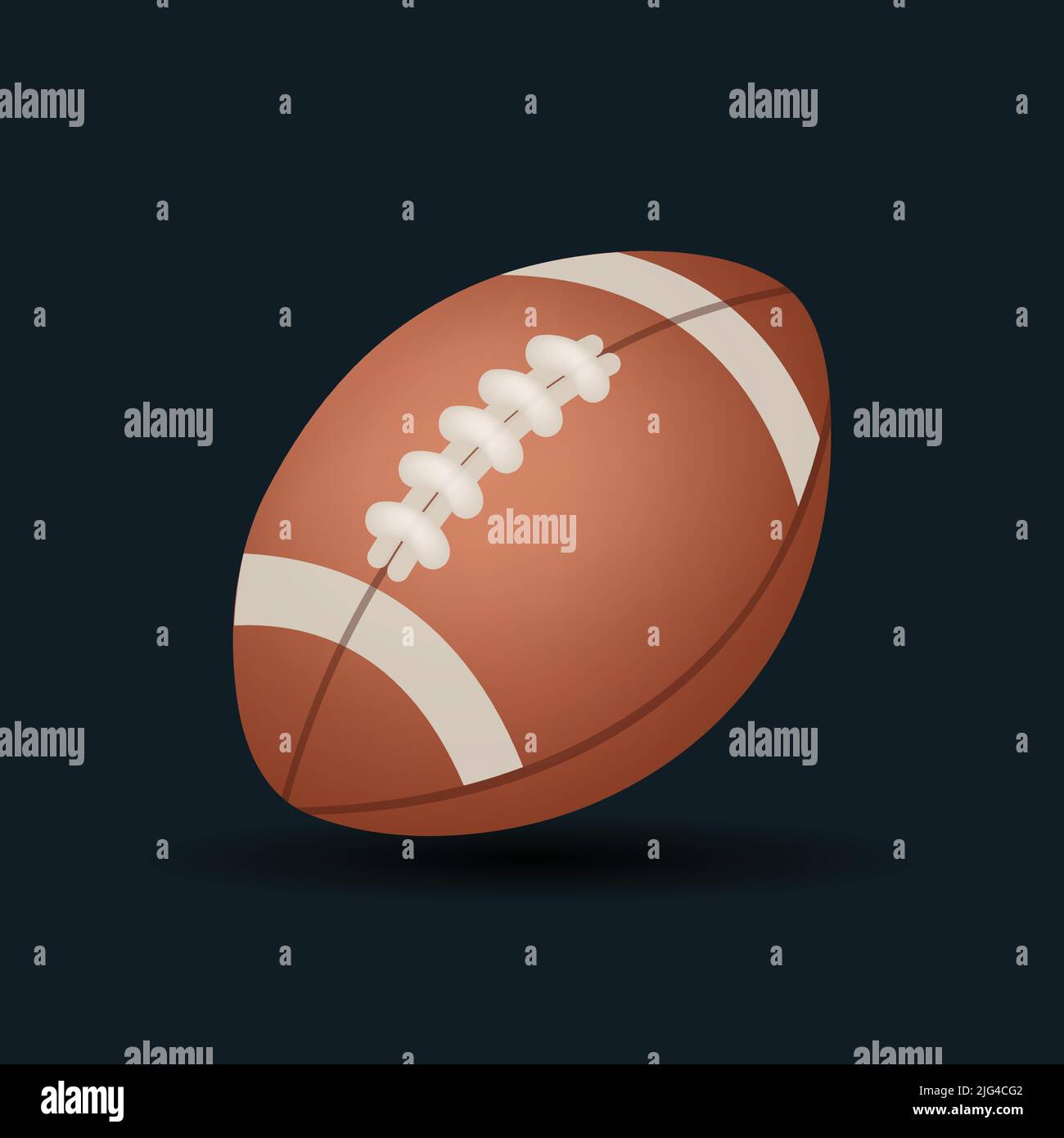 Rugby Ball vector ilustración Emoji. 3D Bola de estilo de dibujos animados aislada sobre el