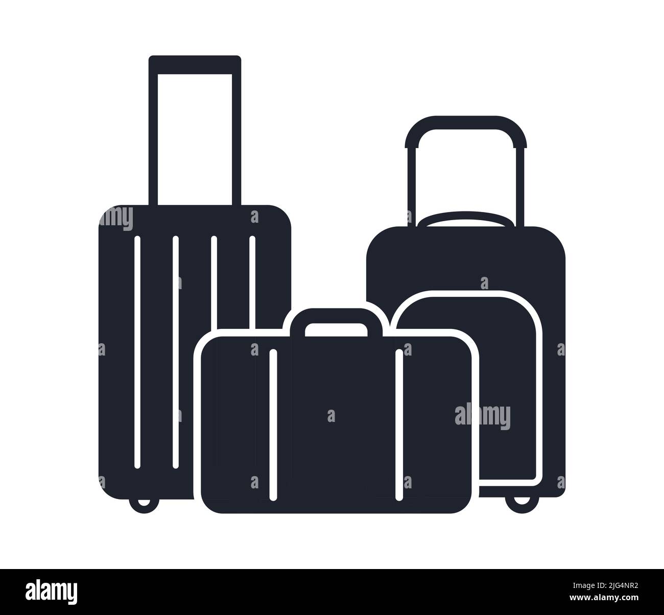 Bolsas de viaje maleta de equipaje y símbolo de portmanteau icono de ilustración de vector Ilustración del Vector