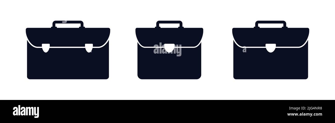 Símbolos de maletín y estuche de attaché juego de iconos de ilustración de vectores Ilustración del Vector