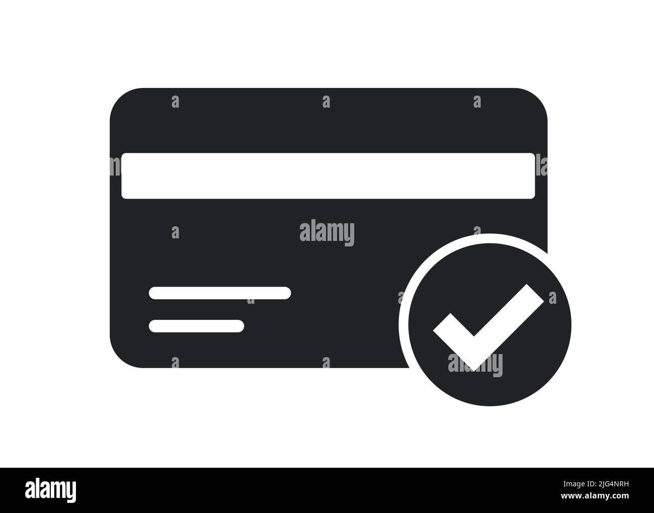 Símbolo de tarjeta de crédito con marca de verificación para el icono de ilustración de vector de disponibilidad de pago Ilustración del Vector