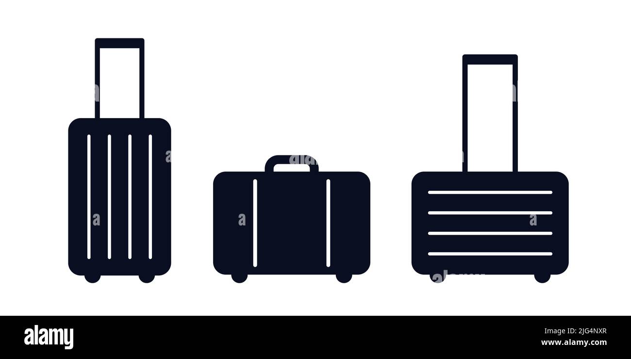 Bolsas de viaje equipaje maleta y portmanteau símbolos vector ilustración icono Ilustración del Vector