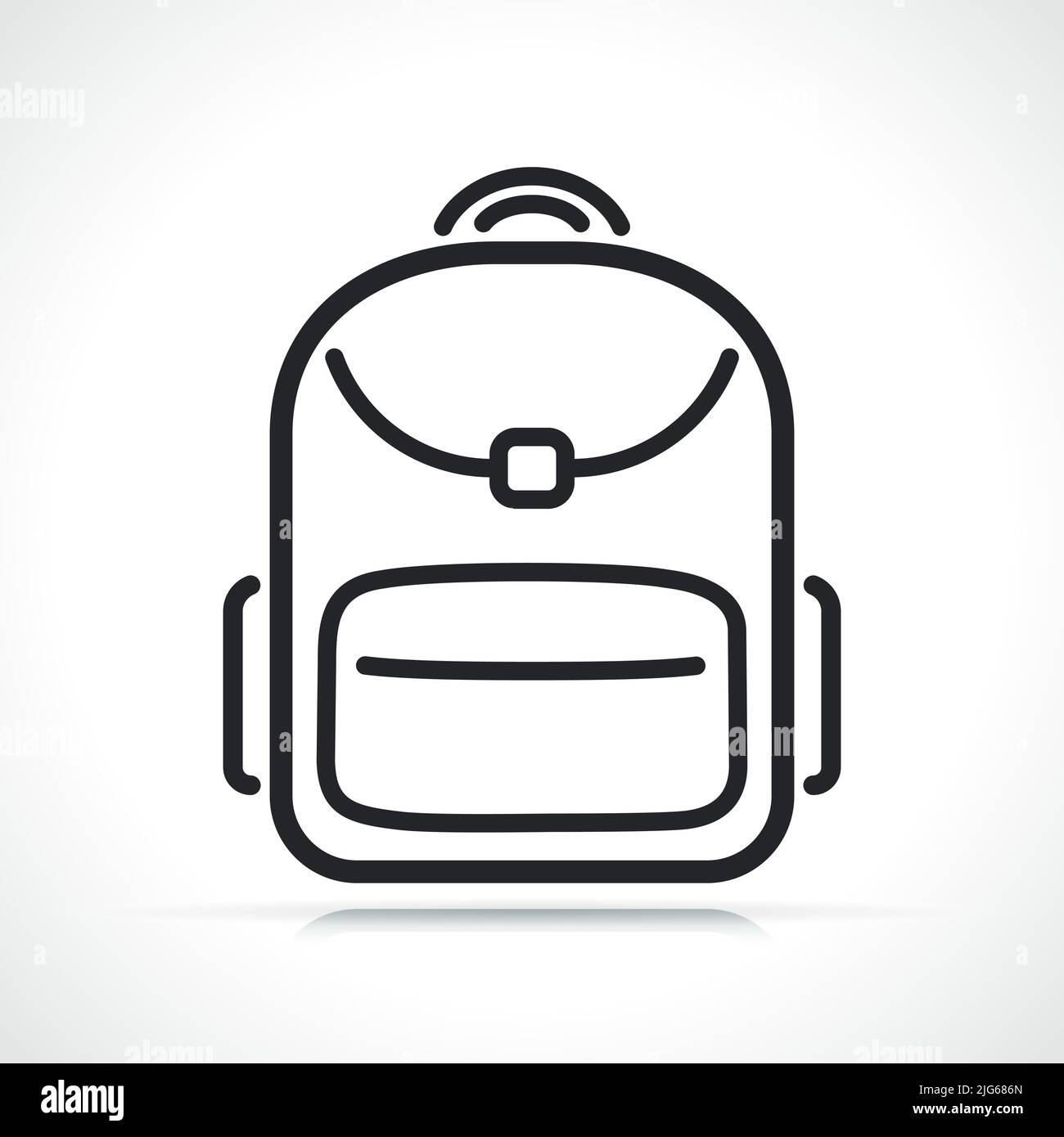icono de línea fina de mochila o bolsa de la escuela Ilustración del Vector