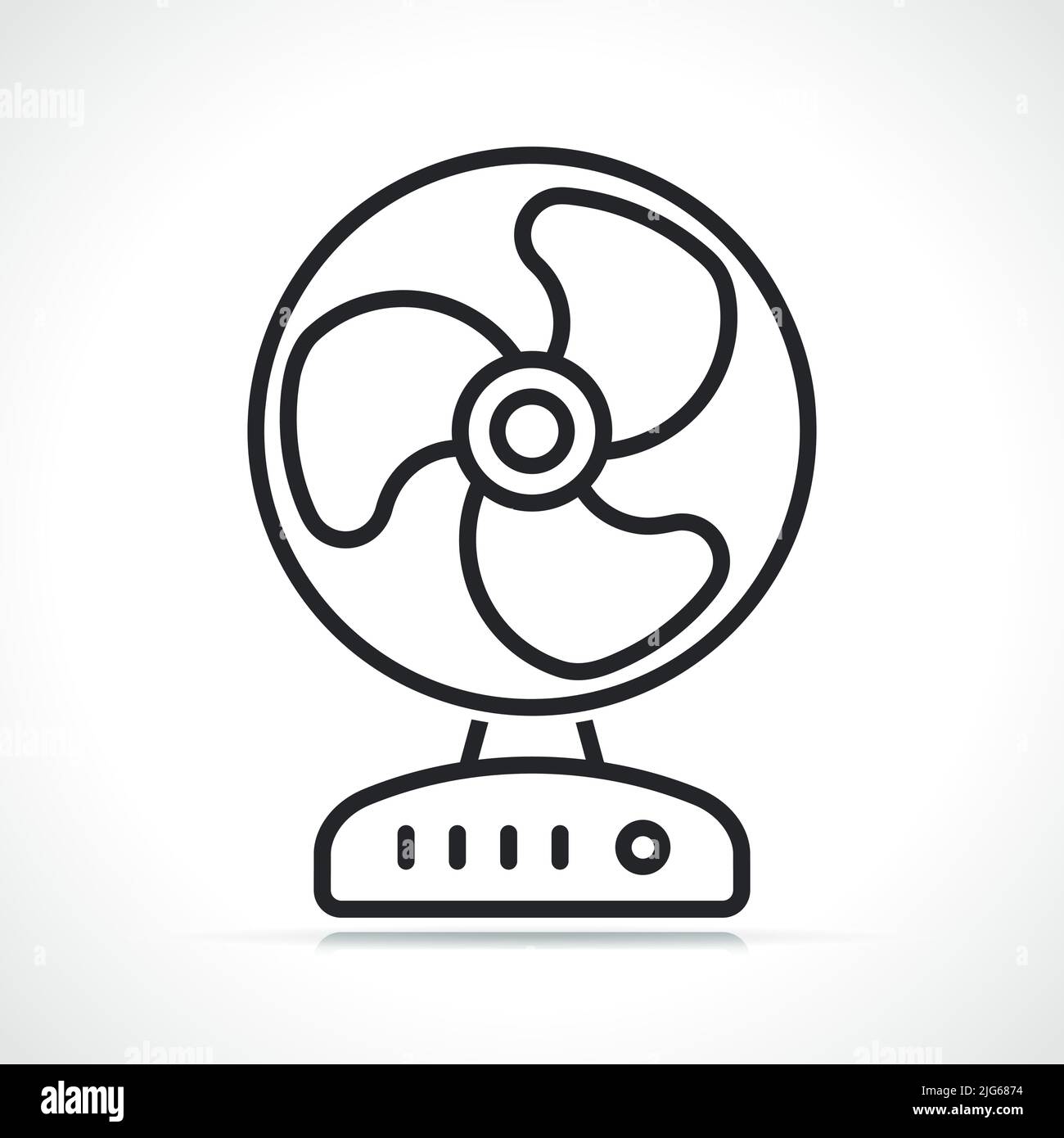 ilustración del icono de línea fina del ventilador de mesa eléctrico Ilustración del Vector