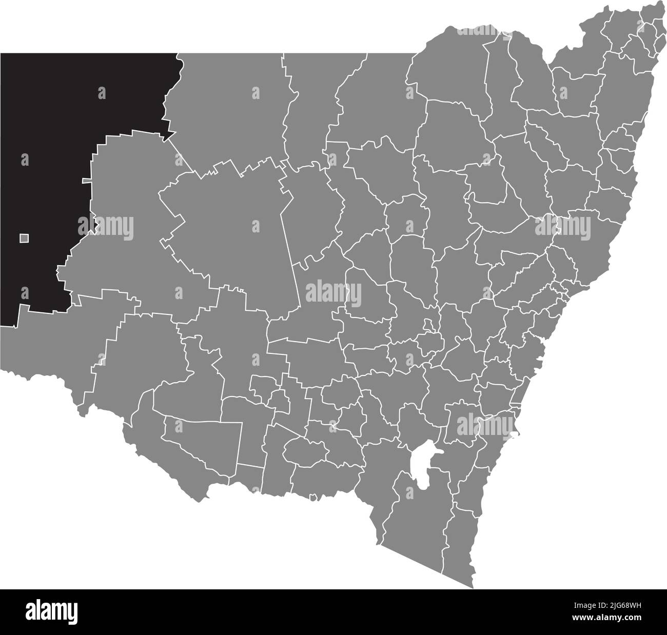 Mapa localizador DEL LEJANO OESTE NO INCORPORADO, NUEVA GALES DEL SUR Ilustración del Vector