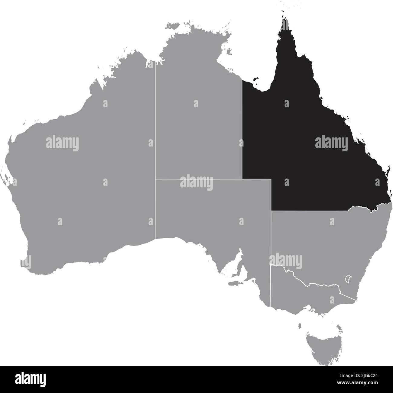 Mapa localizador de QUEENSLAND, AUSTRALIA Ilustración del Vector
