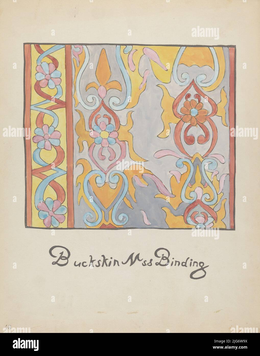 Placa 48: Diseño de Buckskin: Del Portafolio “Diseños coloniales españoles de Nuevo México”, 1935/1942. Foto de stock