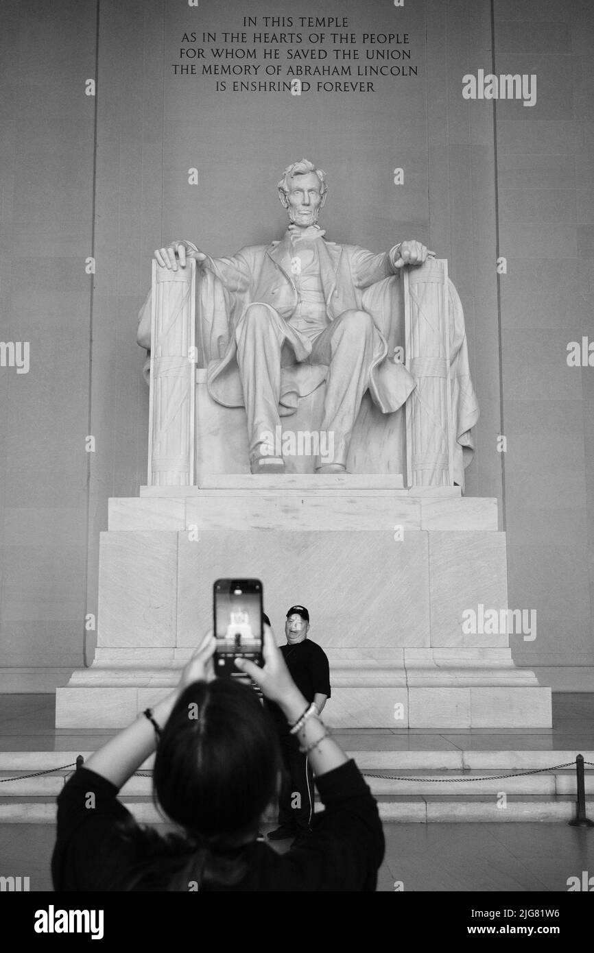 Lincoln Memorial auf der National Mall; Washington DC, Vereinigte Staaten von Amerika Foto de stock