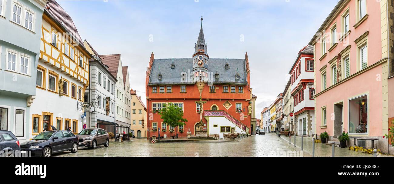 Ayuntamiento de Ochsenfurt en Baviera Foto de stock