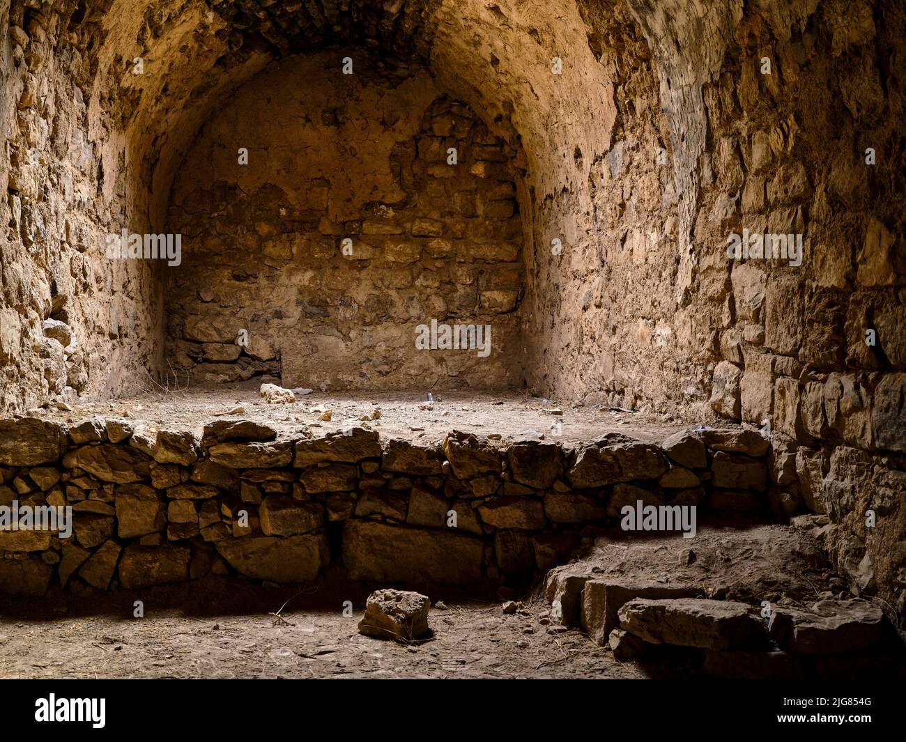 En el castillo cruzado Kerak, Jordania. Foto de stock