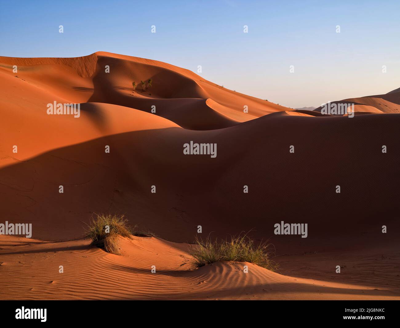 En la carretera en las dunas del Rub-al-Khali, Omán. Foto de stock