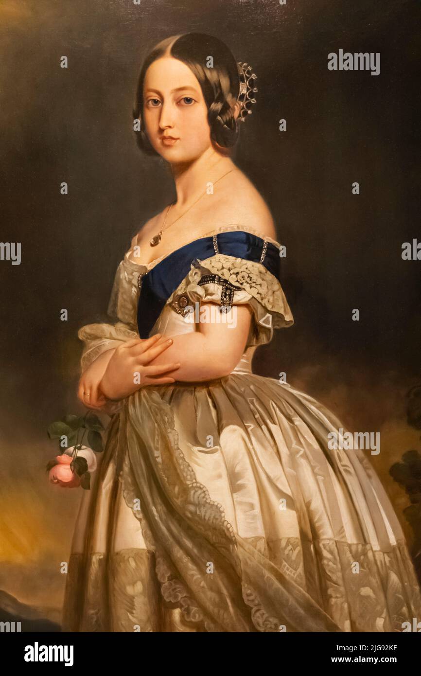 Inglaterra, Londres, Knightsbridge, Victoria y Albert Museum, Retrato de la Reina Victoria sobre 1857-61 por Artista Desconocido Foto de stock