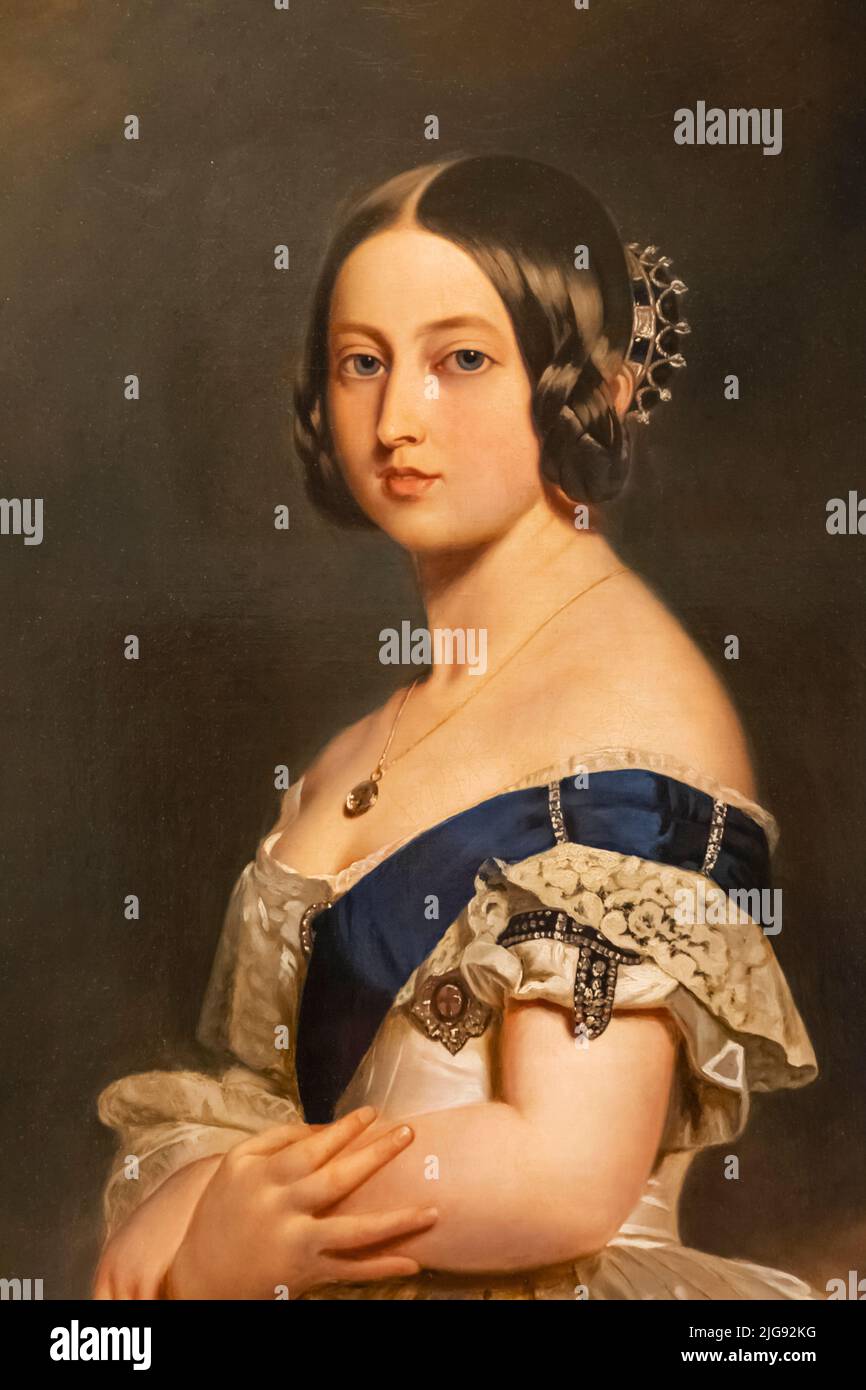 Inglaterra, Londres, Knightsbridge, Victoria y Albert Museum, Retrato de la Reina Victoria sobre 1857-61 por Artista Desconocido Foto de stock