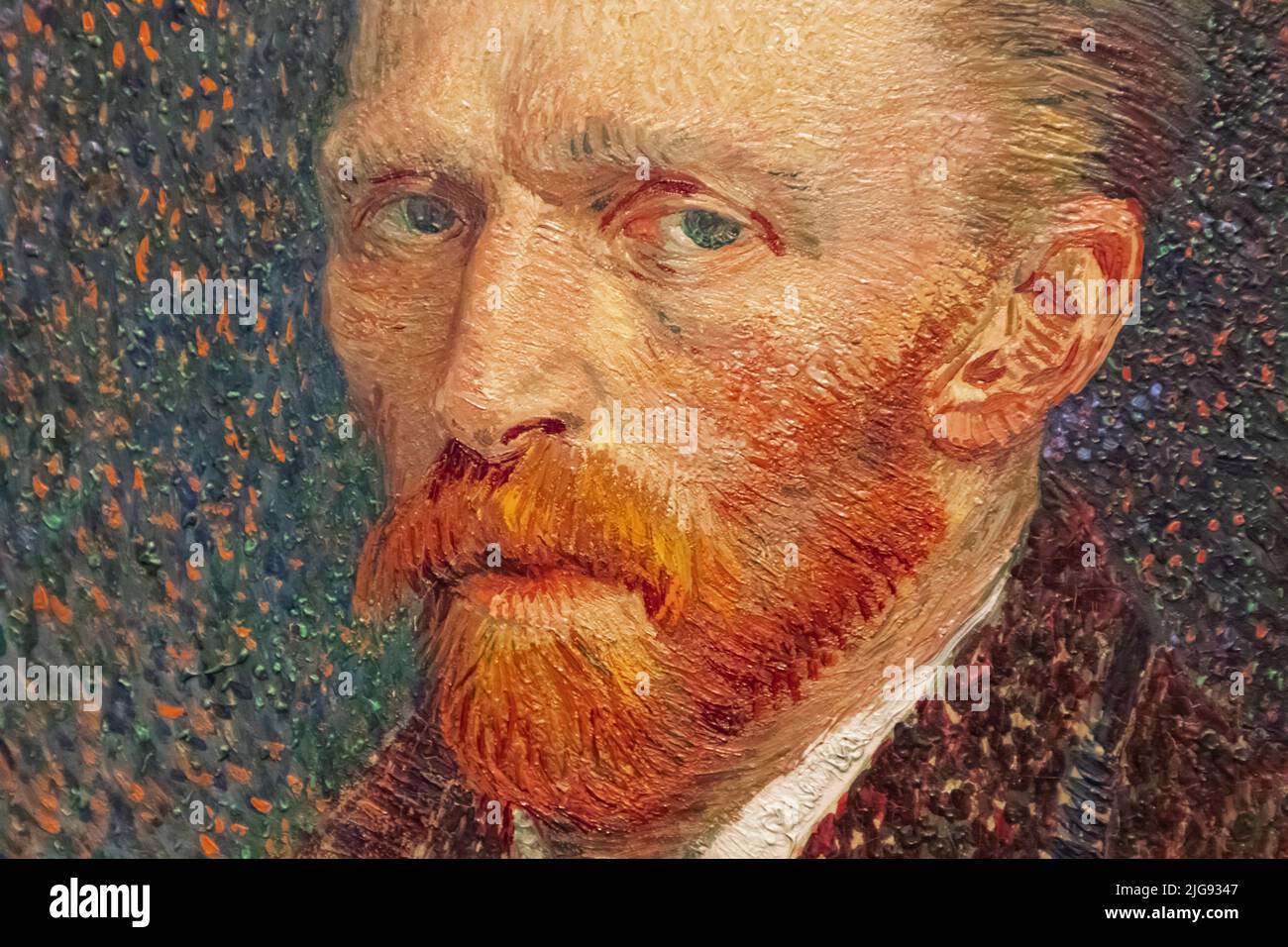Autorretrato de Vincent van Gogh en París de la primavera de 1887 Foto de stock