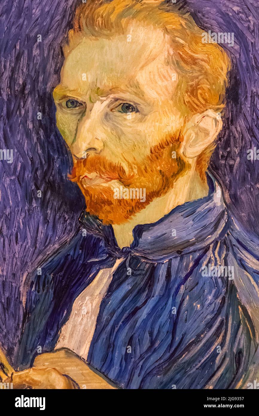 Autorretrato de Vincent van Gogh en Saint-Remy fechado la primera semana de septiembre de 1889 Foto de stock