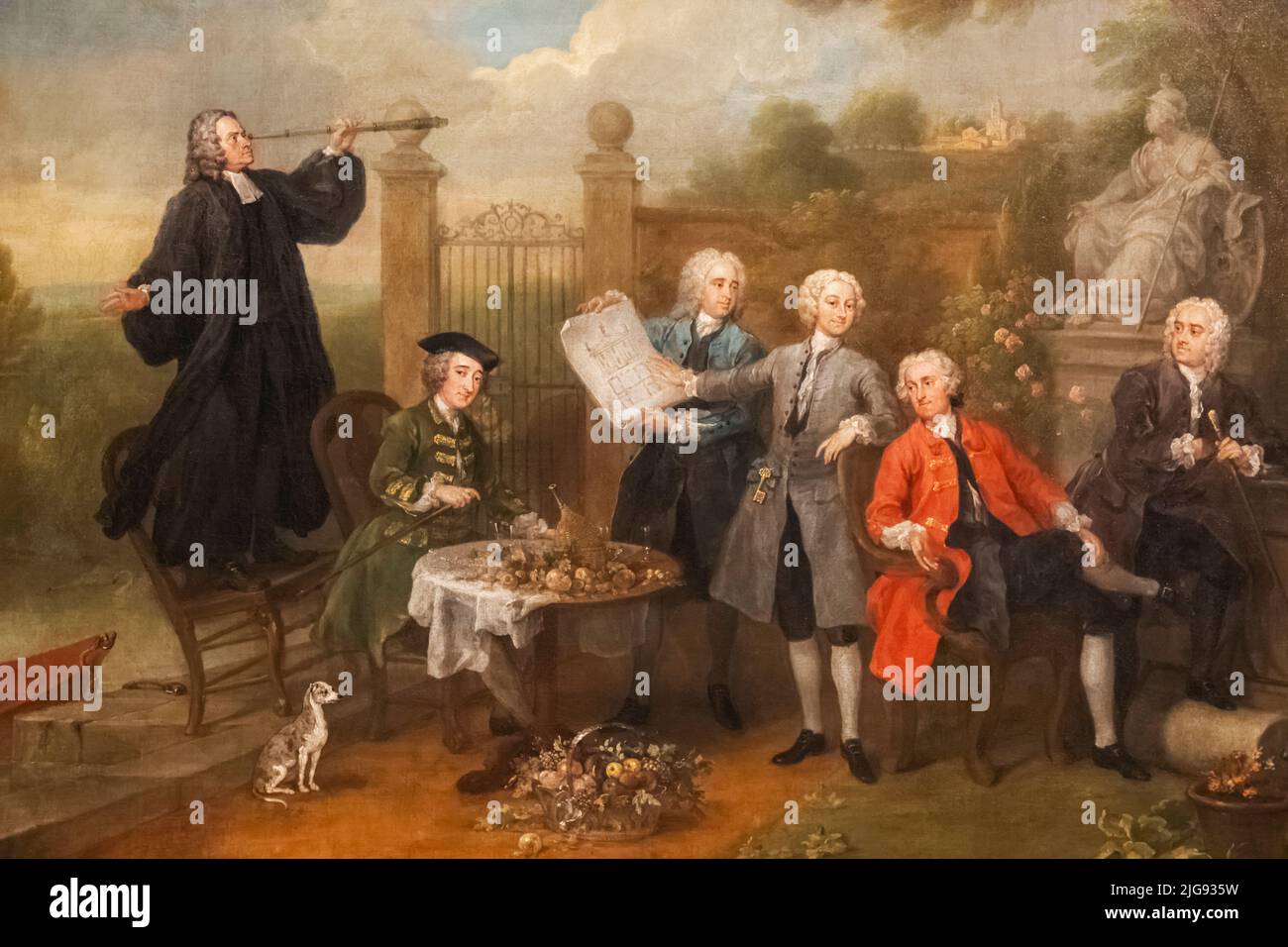 Pintura titulada 'The Hervey Conversation Piece' de William Hogarth con fecha de 1738 Foto de stock