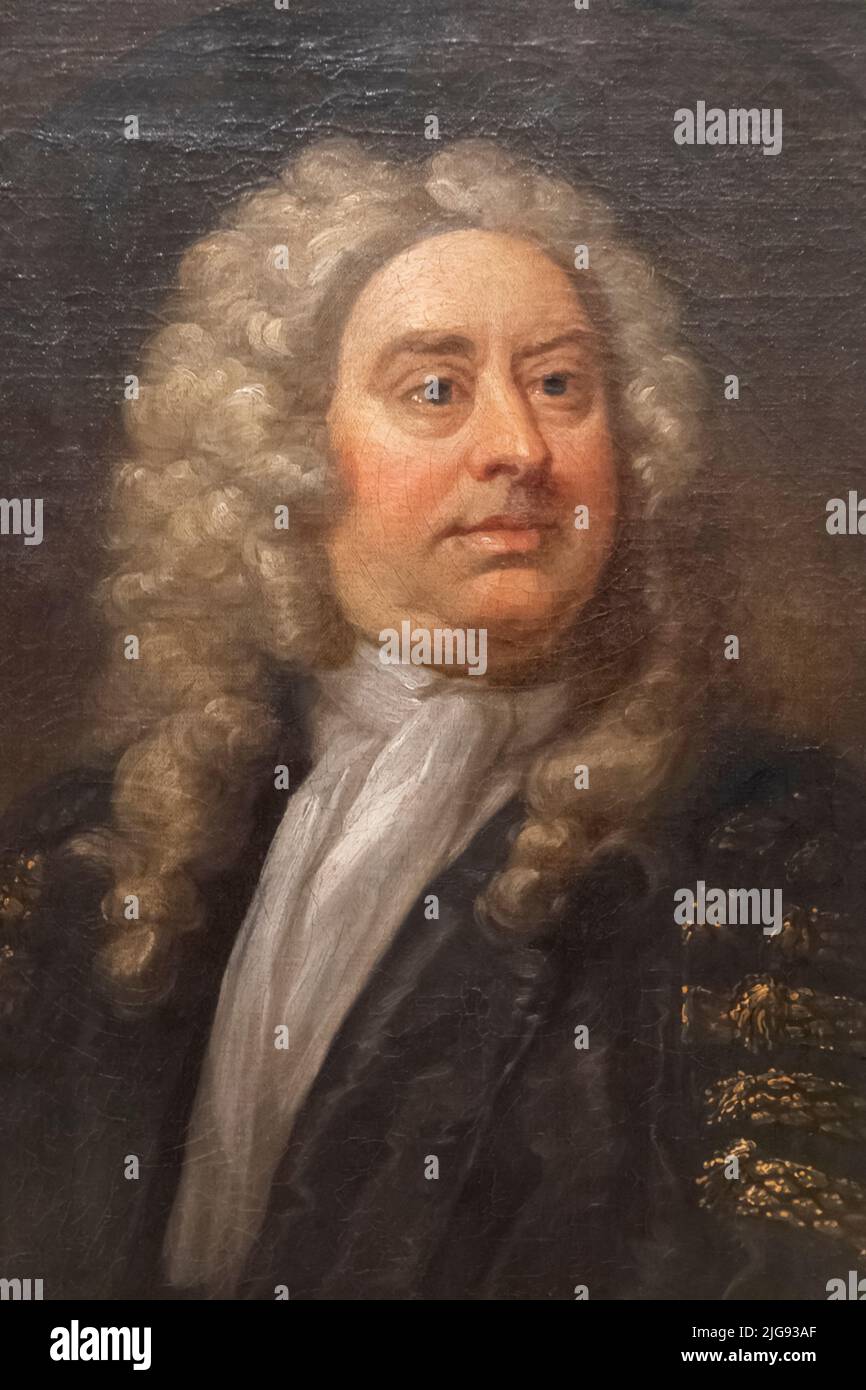 Retrato de Thomas Pellette M.D Presidente del Real Colegio de Médicos de 1735-9 por William Hogarth de fecha 1735-9 Foto de stock
