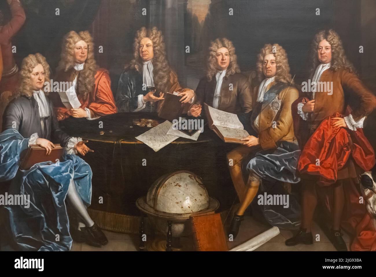 Pintura titulada 'El Junto de Whig' de John James Baker de fecha 1710 Foto de stock
