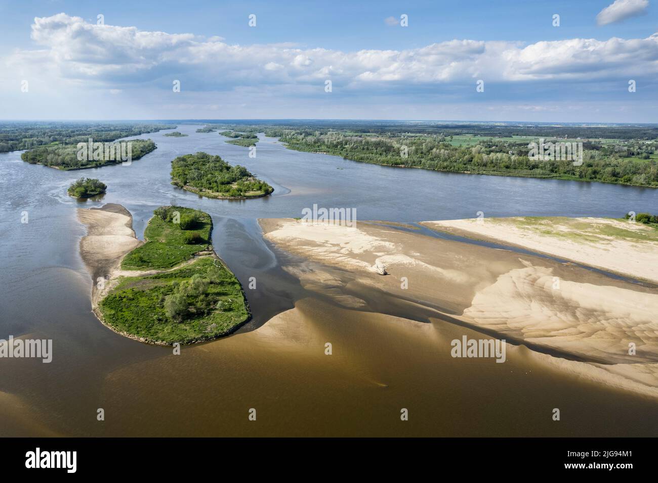Europa, Polonia, Voivodeship Masovian, río Vístula cerca de Wyszogrod - Kepa Antoninska Foto de stock