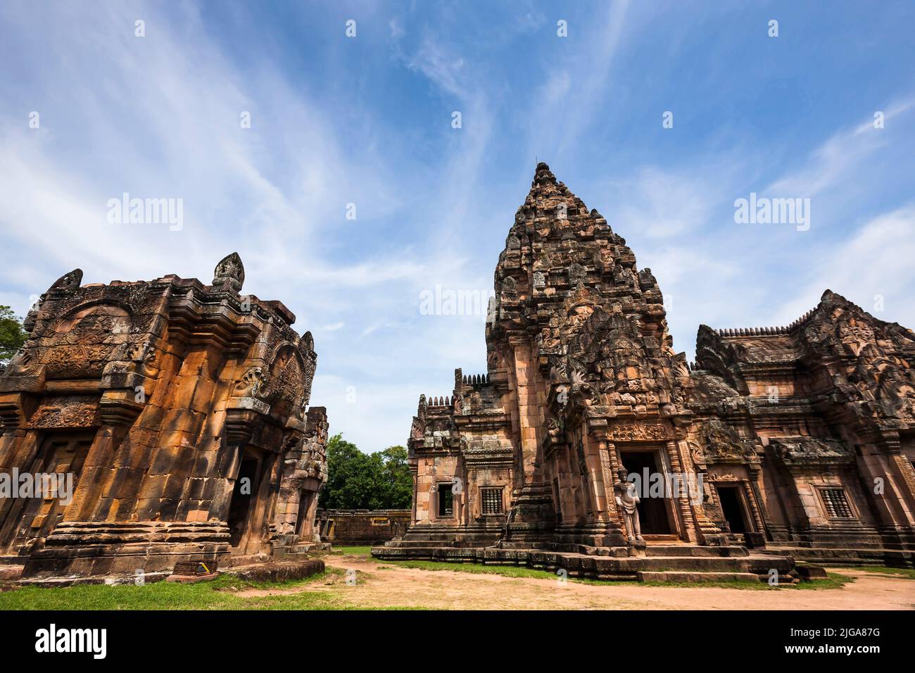Prasat Hin Khao Phanom Rung, templo Khmer, Buri Ram, Buriram, Isan (Isaan), Tailandia, Sudeste asiático, Asia Foto de stock