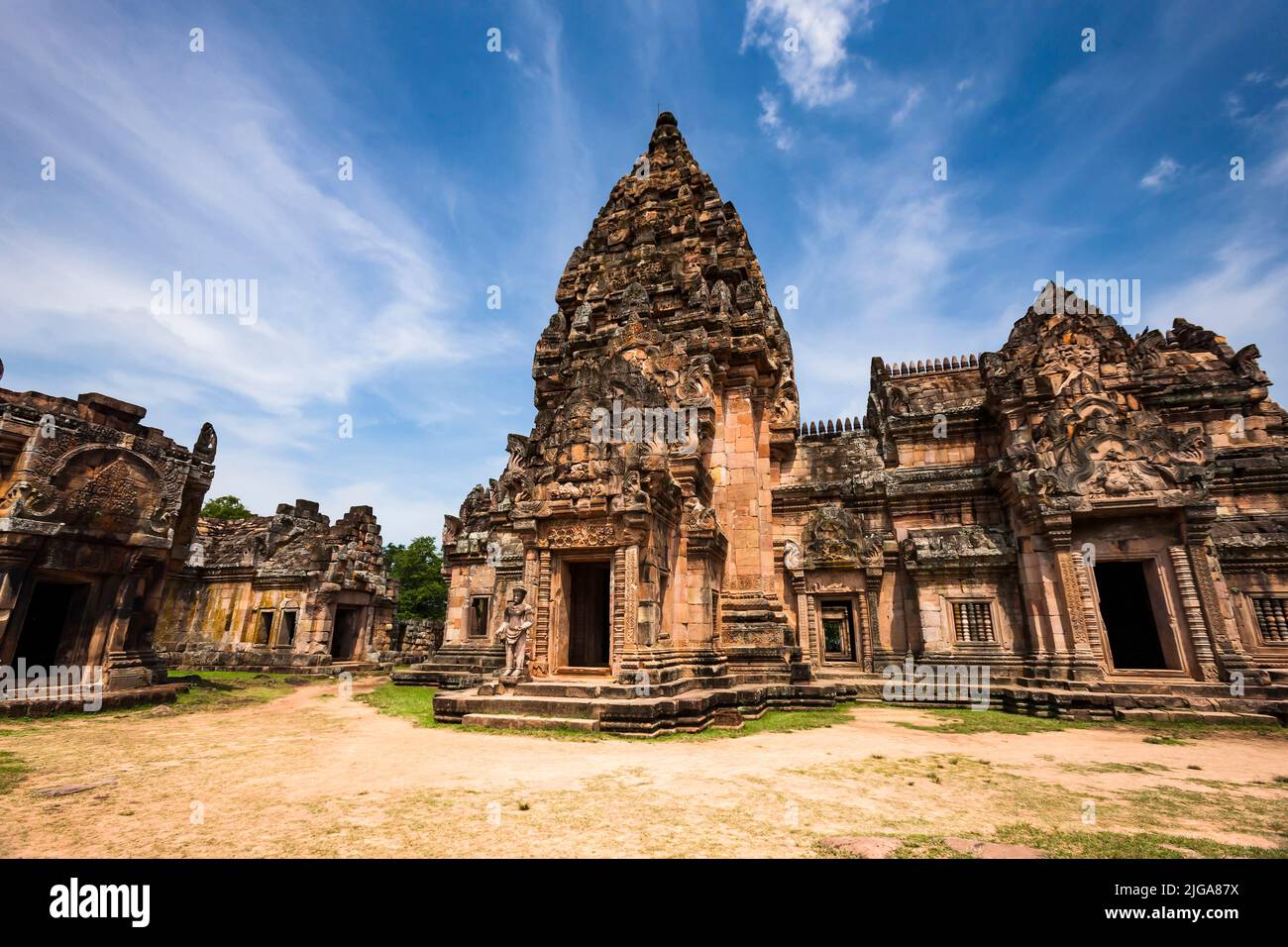 Prasat Hin Khao Phanom Rung, templo Khmer, Buri Ram, Buriram, Isan (Isaan), Tailandia, Sudeste asiático, Asia Foto de stock