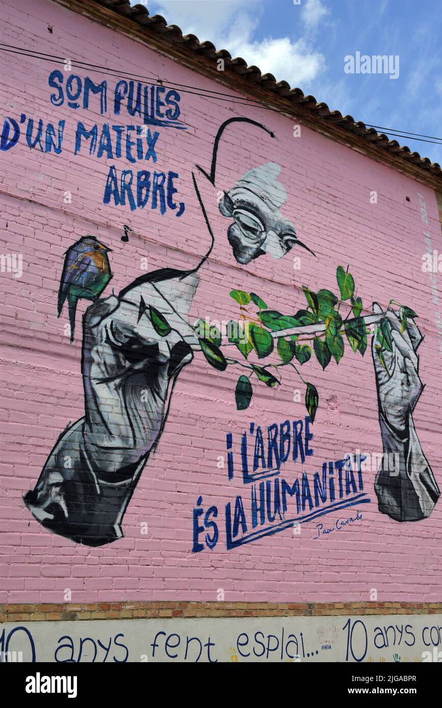 Festival de murales y arte rural en Penelles, Lleida, Cataluña, España Foto de stock