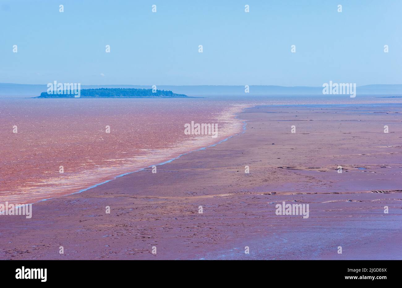 Daniels Flats. Marismas en marea baja, Parque Hopewell Rocks, Bahía de Fundy, New Brunswick, Canadá. Foto de stock