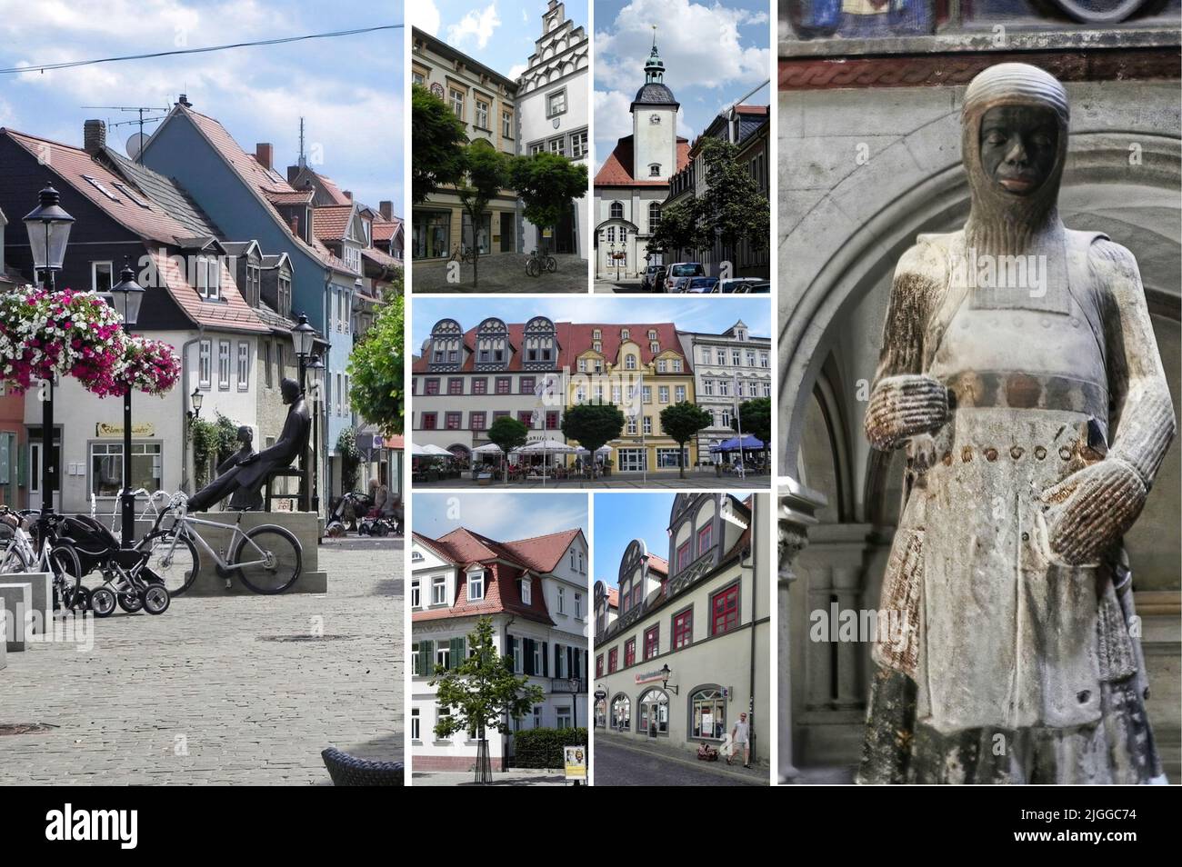 Naumburg es una hermosa y antigua ciudad de Alemania, situada en la Tierra de Sajonia-Anhalt, llena de monumentos y lugares de interés histórico. Foto de stock