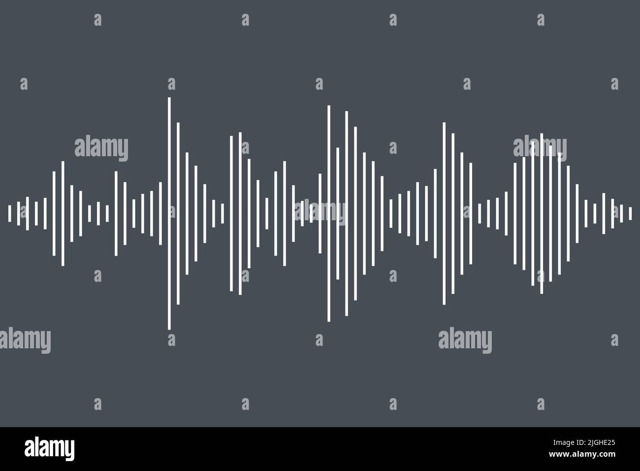 Niveles de audio vector simple. Visualización de la onda de sonido. Gráficos de forma de onda de audio. Ilustración del Vector