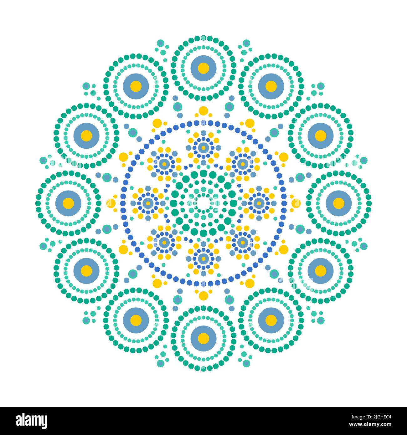 Mandala rangoli patrón étnico. Patrón aborigen de estilo boho redondo. Ilustración de la pintura con puntos. Ilustración del Vector