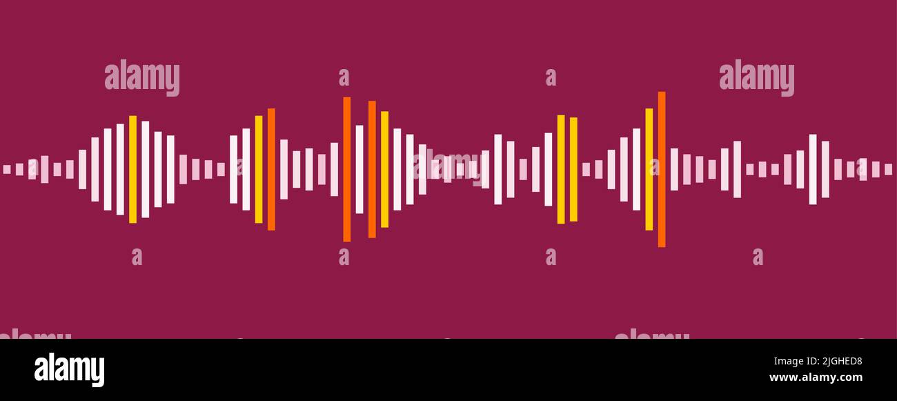 Líneas de forma de onda de Soundwave. Visualización de sonido de audio sencilla. Vector abstracto para podcast o transmisión de música. Ilustración del Vector