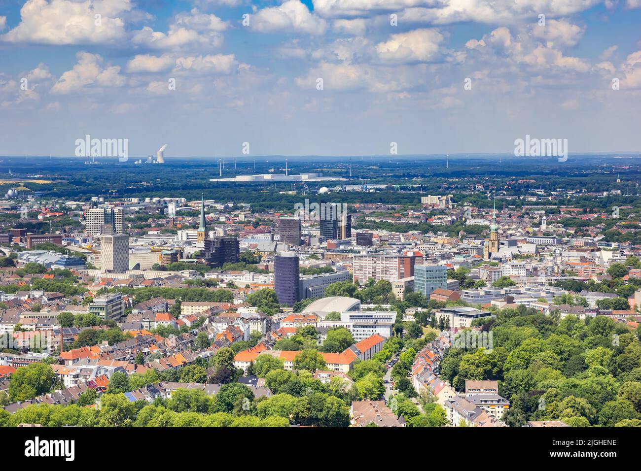 Vista aérea del centro histórico de Dortmund, Alemania Foto de stock