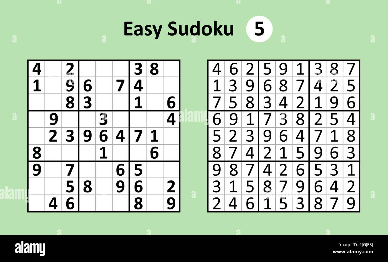 Sudoku juego con Complejidad sencilla. Vector Imagen Vector de stock - Alamy