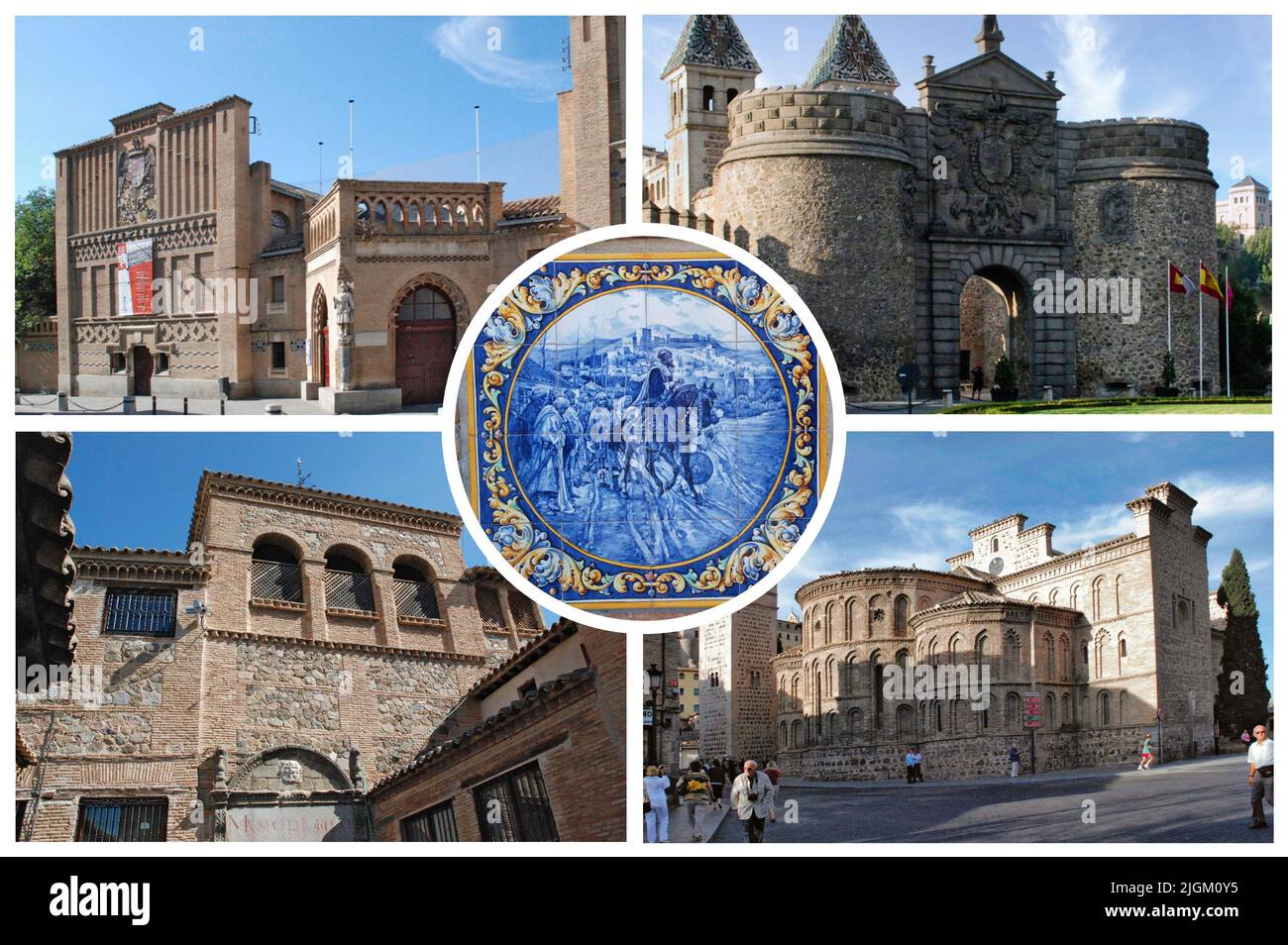 Toledo (España) es una antigua ciudad, capital de Castilla-La Mancha, famosa por sus monumentos medievales árabes, judíos y cristianos Foto de stock