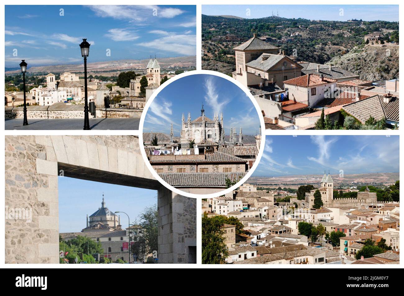 Toledo (España) es una antigua ciudad, capital de Castilla-La Mancha, famosa por sus monumentos medievales árabes, judíos y cristianos Foto de stock